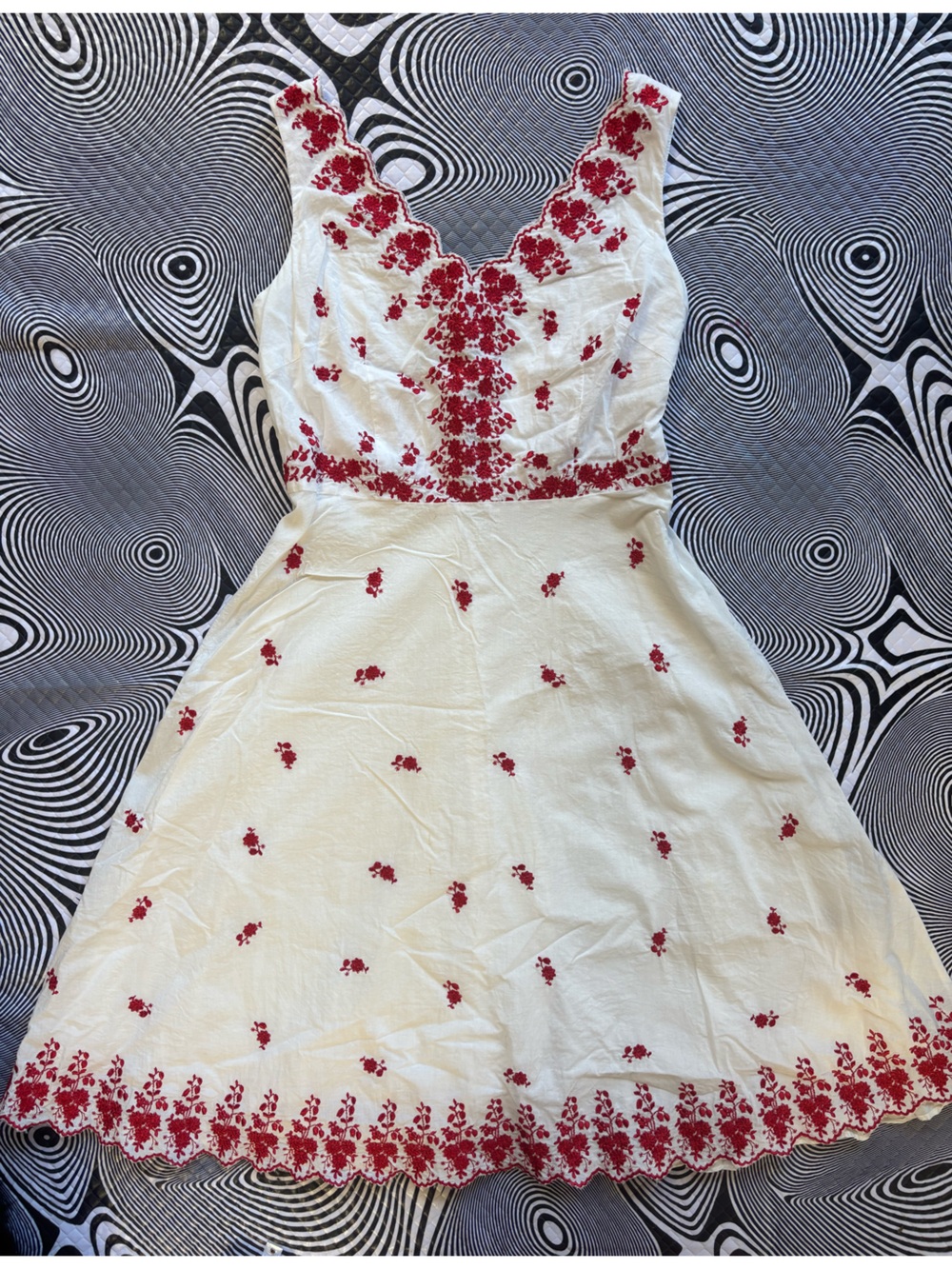 Coquette girl Cottage Core Embroidered Marc Jacob’s Midi Dress